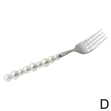 

Silver Fashion Pearl Cutlery Set Steel Gift Drop Shipping Fork Spoon Flatware K1C9
