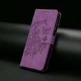 thumbnail image 4 of Butterflies Pattern Case Compatible with iPhone 14 Plus, Vintage PU Leather Wallet Case Card Slots Kickstand Magnetic Closure Shockproof Flip Folio Book Case Cover Wrist Strap, Purple, 4 of 5