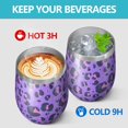 thumbnail image 4 of Leopard Print 12oz Stainless Steel Insulated Wine Tumbler with Lid and Straw – Double Wall Vacuum Mug for Hot & Cold Drinks, 304 Steel Interior, Sweat-Free Design, 4 of 5