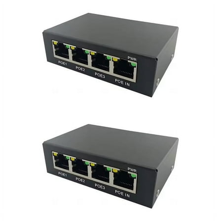 2X 4 Ports Full Gigabit PoE Extender/Repeater 100/1000M Network Switch Extender for Poe Switch NVR IP Camera AP