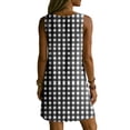 thumbnail image 4 of WAGUTH Women's Gingham Print Shift Dresses V-Neck Sleeveless Summer Mini Dress Soft Breathable Casual Dress with Pockets for Beach Vacation, 4 of 6
