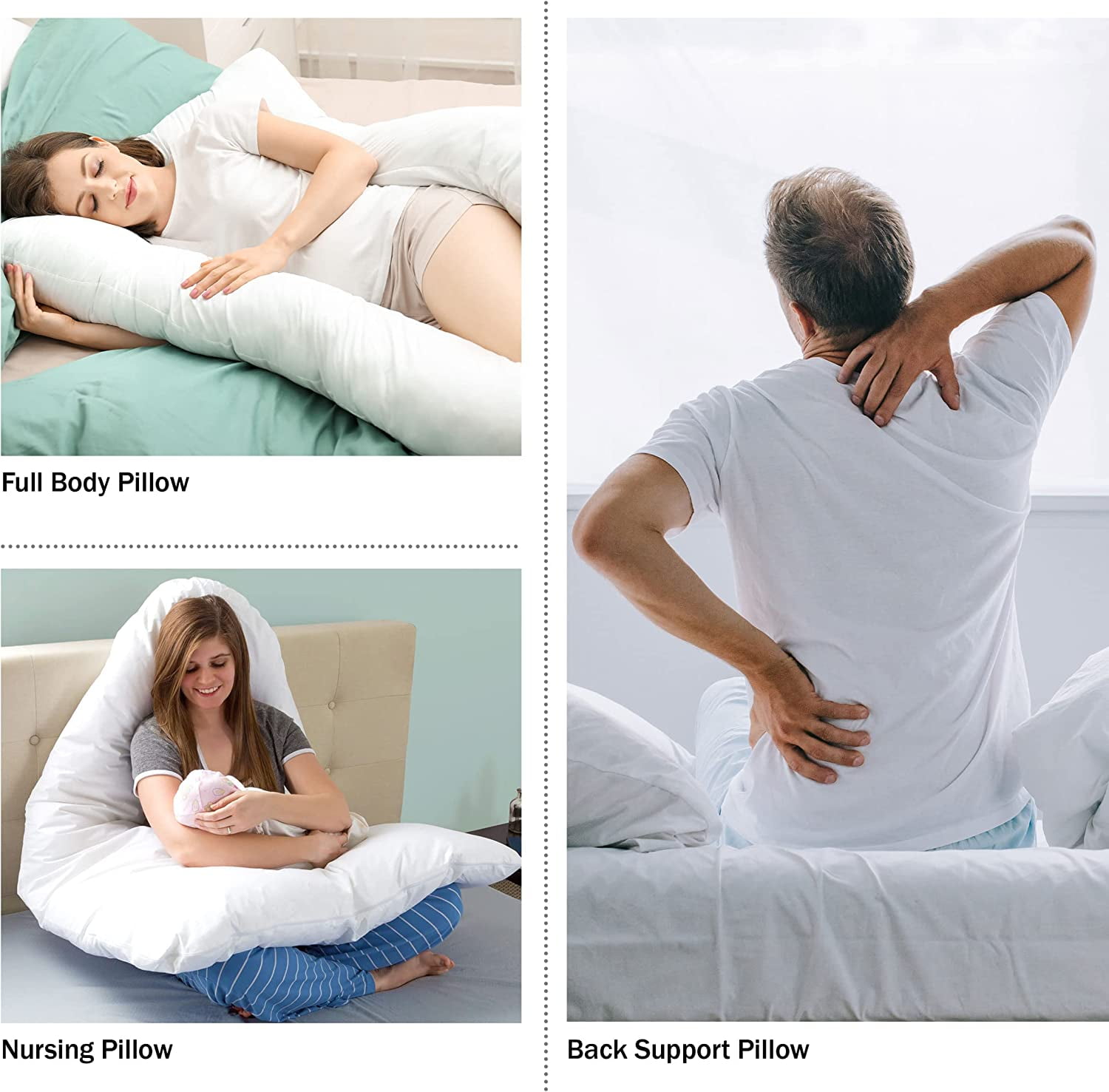 12FT Comfort U Pillow Only Full Body Back Support Maternity Pregnancy U- pillow 