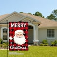 thumbnail image 2 of JOOCAR Merry Christmas Santa Plaid Garden Flag for Winter Christmas Home Outdoor Garden Yard Door Decor 12x18 inch, 2 of 5