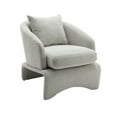 thumbnail image 5 of Accent Side Chair with Pillow, Modern Boucle Upholstered Armchair with Curved Back, Comfy Leisure Single Sofa Barrel Chair for Living Room, Bedroom, Waiting Room, Office, Club, Cafe, Light Grey, 5 of 9