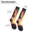 thumbnail image 2 of Rocae Red And White Flame Fox for Novelty Casual compression Socks For Women Men Contrast Color Stockings, 2 of 6