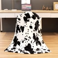 thumbnail image 1 of Fuzzy Black Cow Print Blanket Adult Baby Soft Warm Cozy Fleece Cat and Dog Blanket Soft & Warm Fleece Flannel Pet Blanket, Great Pet Throw(40*50in), 1 of 6