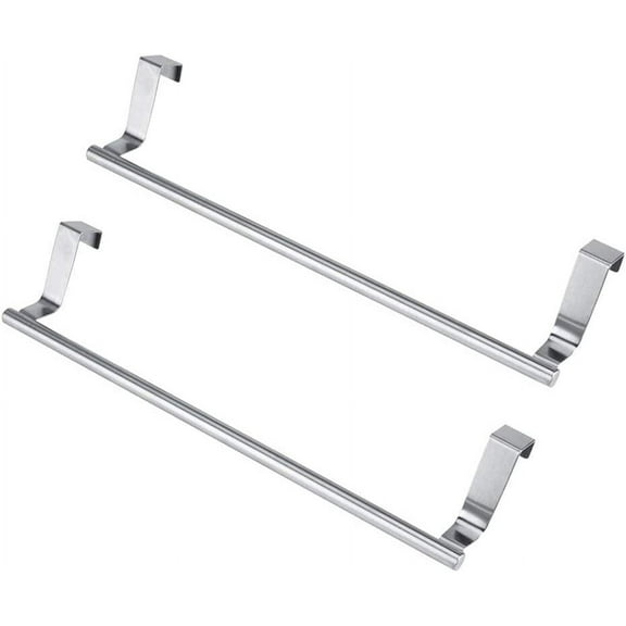 Towel Rack for Cabinet, Strong Steel Kitchen Over Cabinet Towel Bar Holder, 14" Wide - 2 Pack