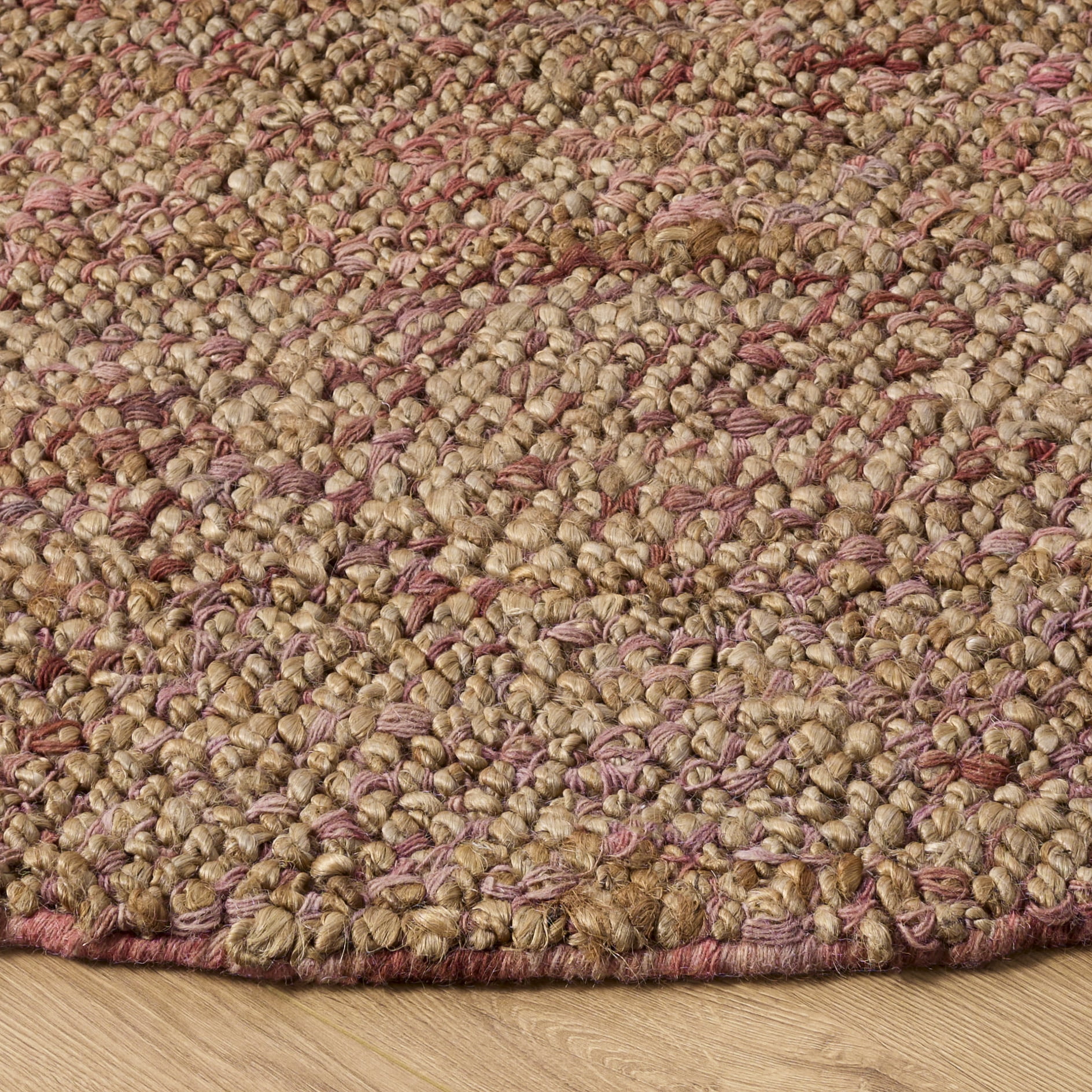 Safavieh Bohemian Martha Solid Area Rug, Natural/Pink, 6' x 6' Round