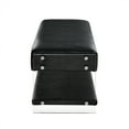 thumbnail image 5 of Inspired Home Zephyra Galileo Leather Bench Acrylic Sides Bottom Shelf, Charcoal Grey Croc, 5 of 8