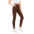 thumbnail image 4 of Resicozy Girls Athletic Leggings High Waisted Yoga Pants with Pockets Soft Stretch Fabric, Wide Waistband, for Running Dance Gymnastics Gym3-12 Years Wine 140, 4 of 6