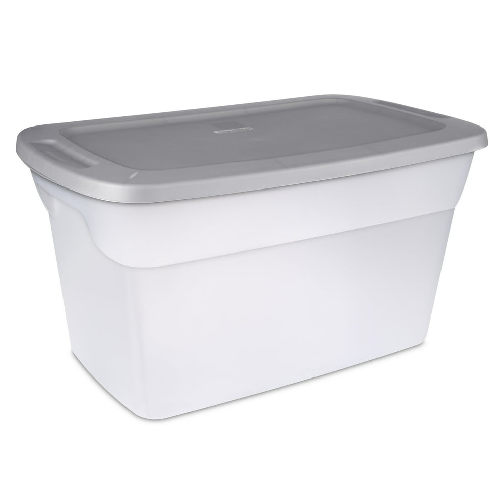 Sterilite Plastic 30 Gallon Tote Box Clear/ Titanium Set of 6 Walmart