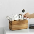 thumbnail image 3 of Utensil Organizer Box for Kitchen Countertop - Silverware Storage with 3 Compartments, Party Cutlery Rack, Handcrafted Design, 1-Pack, Knife Fork Spoon Holder, 3 of 5