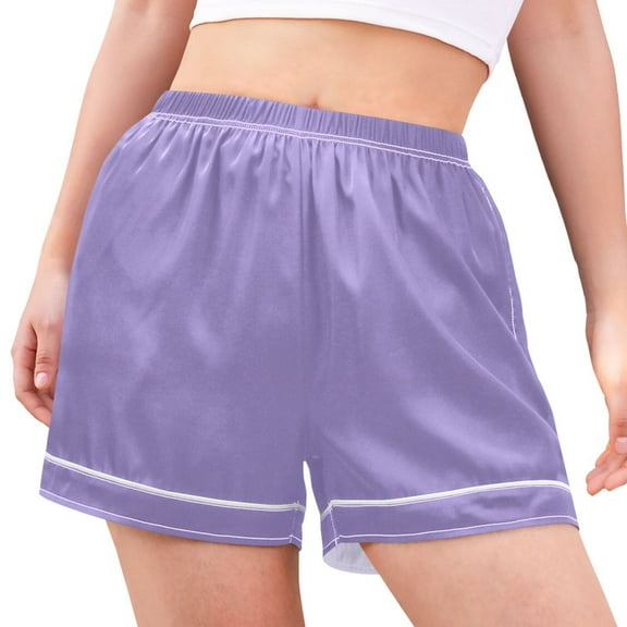 ALAZA Lavender Purple Women's Pajama Lounge Shorts Bottoms Sleep Short M