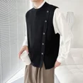 thumbnail image 4 of Chalecos de punto de color sólido para hombres Suéter sin mangas para hombre Nuevo chaleco de alta calidad Moda coreana Harajuku Estética Cachemira, 4 of 5