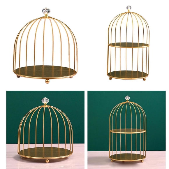 2 Unids Hierro Pájaro Jaula Escritorio Organizador Encimera Cosméticos shamjiam Organizador de la piel