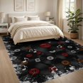 thumbnail image 3 of ODIKA 8'x10' Washable Area Rug Durable, Non-Slip Music Vinyl Note Record Motif Tufted Concentric Groove Round for Living Room, Under Sectional, Family, 3 of 7