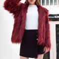 thumbnail image 2 of Yigetop Winter Coats for Women Winter Coats for Women Open Front Faux Cardigan Long Sleeve Outwear Shaggy Jacket Faux Fur Jacket Red M, 2 of 9