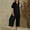 Black, variant on Riforla Women Summer Short Sleeve Button Down Pockets Jumpsuits Rompers Jumpsuits for Women Black XXL