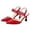 Red-PU, variant on Women's Closed Toe Kitten Heels Slingback Pumps Elastic Ankle Strap Sandals Pointed Toe Wedding Prom Dress Shoes