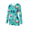 thumbnail image 2 of Seyurigaoka Women’s Juniors Christmas Printed Round Neck Long Sleeve Home Jumpsuit, 2 of 8