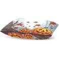 thumbnail image 4 of Halloween Creepy Forest with Pumpkin Velvet Oblong Lumbar Plush Throw Pillow Cover/Shams Cushion Case - 20x30in - Decorative Invisible Zipper Design for Couch Sofa Pillowcase Only, 4 of 7