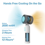 Arctic Air Cool Touch - Portable Handheld Fan, Mini USB Rechargeable, Compact & Lightweight, 4-Speed Adjustable, Battery-Powered, Quiet & Perfect for Travel & Outdoor, White Color, AACTFW-MC12/4