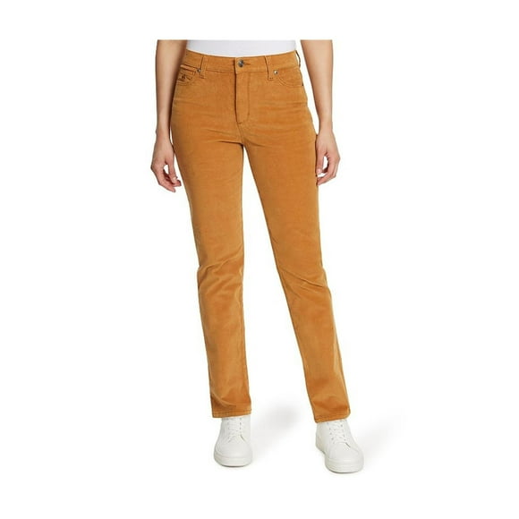 Gloria Vanderbilt Womens Amanda Slim Casual Corduroy Pants, Orange, 4