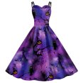 thumbnail image 5 of EGNMCR Robes de Soirée pour Femmes, Robes Formelles pour Femmes, Robes de Cocktail pour Femmes, Robes Décontractées Sans Manches à Bretelles Imprimées, Robe Rétro à Double Épaule Col en V pour Femmes, 5 of 5