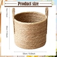 thumbnail image 2 of XKHHLH Seagrass Woven Storage Basket with Handles, Natural Handwoven Round Organizer Basket for Blankets, Toys, Towels, Laundry and Fireplace Wood Home Decor, 2 of 5