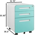 thumbnail image 2 of Modern Lockable File Cabinet With 3 Drawers - Mobile 5 Wheel Design, Waterproof For Legal/letter/a4 Files Drawer Office Storage Lockable, Waterproof, Tilting, Fits A4/letter/legal Every Need, 2 of 7