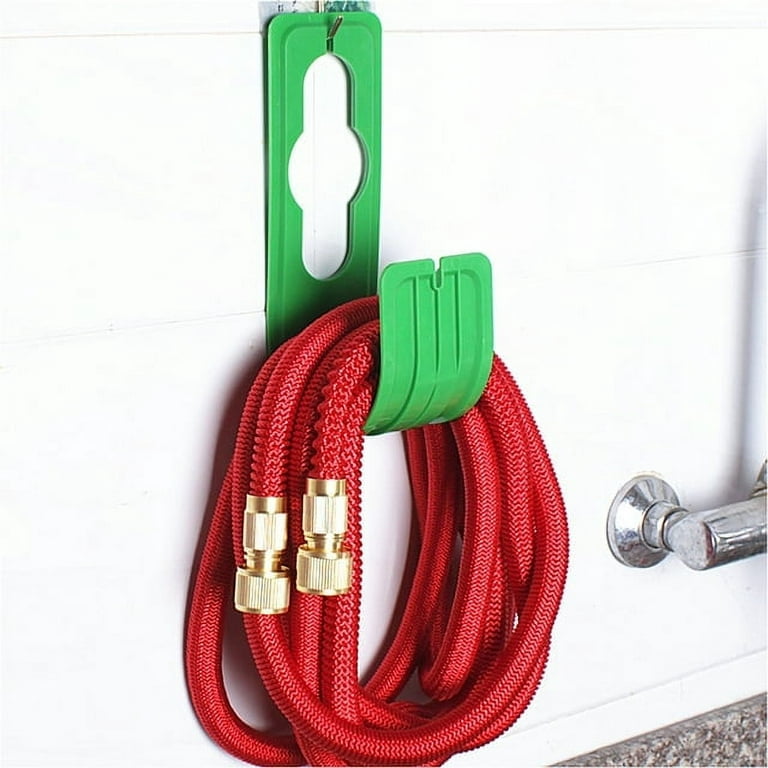 Zoiuytrg Wall Mounted Garden Hose Pipe Reel Holder Hanger Storage Hook Watering Rack, Size: One size, Green