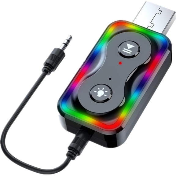 Bluetooth 5.3 Transmitter and Receiver with Low Latency, USB Bluetooth Audio Adapter for TV to Bluetooth Headset, Bluetooth Aux Receiver for Car/TV/Home Stereo/Headphone/Speaker