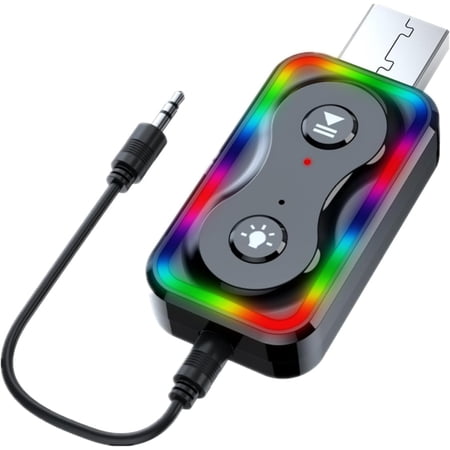 Bluetooth 5.3 Transmitter and Receiver with Low Latency USB Bluetooth Audio Adapter for TV to Bluetooth Headset Bluetooth Aux Receiver for Car/TV/Home Stereo/Headphone/Speaker
