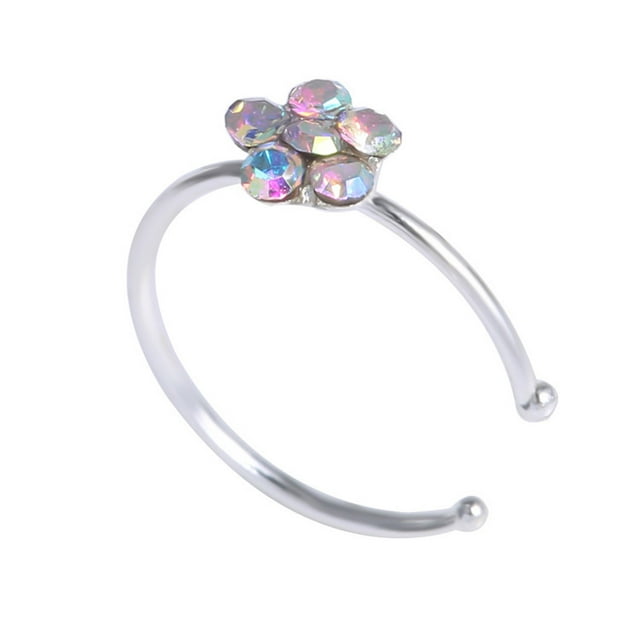 Copper Fittings Silver-plated Piercing Jewelry C-shaped False Nose Ring
