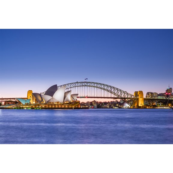 24x36 gallery poster, Sydney Opera House, and the Harbour Bridge