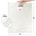 thumbnail image 2 of White Merchandise Plastic Shopping Bags - 1000 Pack 12" x 15"with 1.25 mil Thick - Die Cut Handles - Perfect for Retail Shops, Birthdays, Children Parties - Color White - 100% Recyclable, 2 of 7