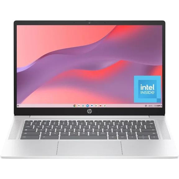 HP Chromebook 14 inch Laptop, FHD Display, Intel N100, 4 GB RAM, 64 GB eMMC, Intel UHD Graphics, Chrome OS 14a-nf0009nr (2024)