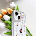 thumbnail image 6 of for iPhone 15 / iPhone 14/ iPhone 13 Clear Case with Pressed Real Flowers Design, Glitter Cute Pink Floral Pattern Soft TPU Protective Women Girl's Phone Cover for iPhone 13/14/15, 6 of 6