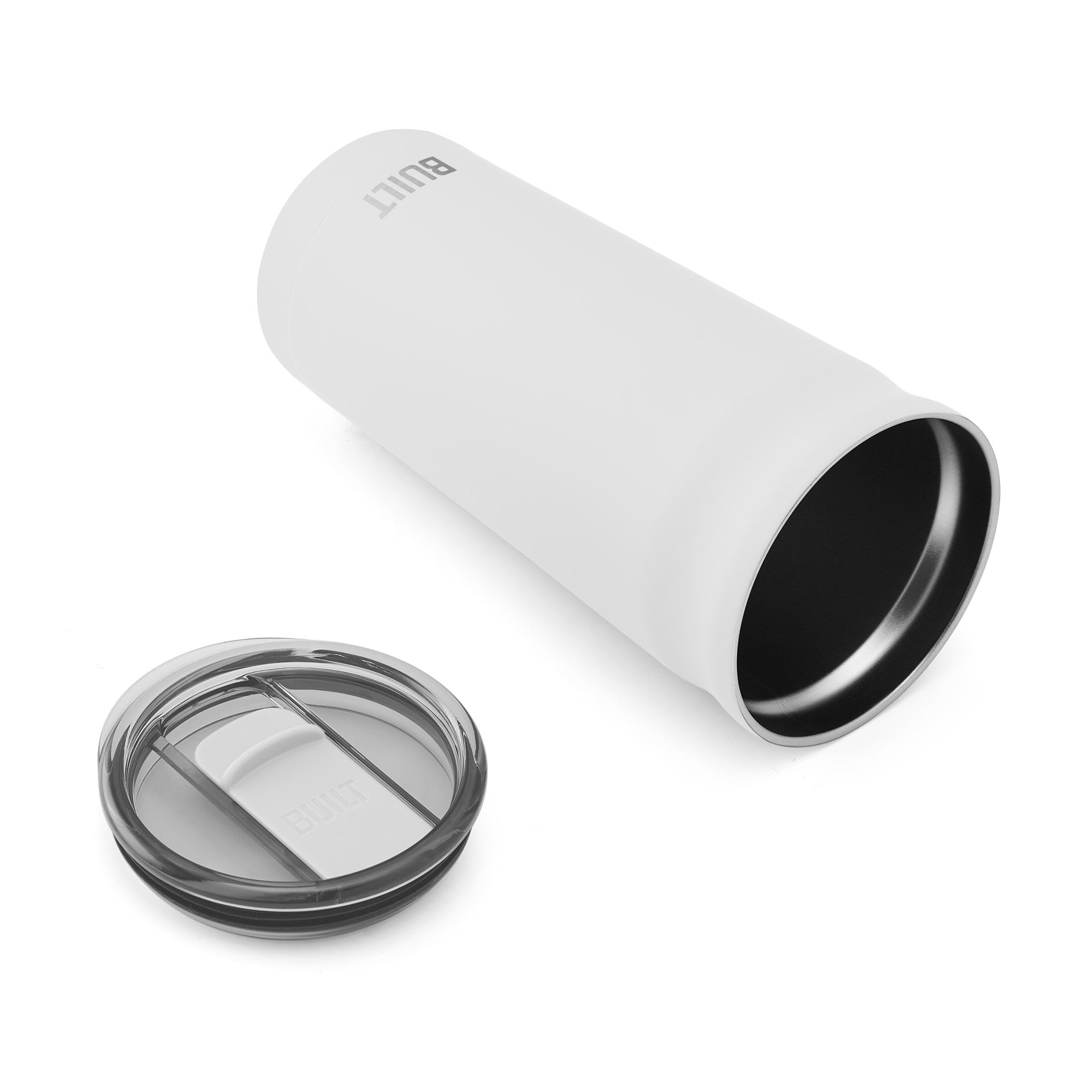 BUILT Torrent 20 fl oz Double-Wall Insulated Tumbler with Slider Lid, White
