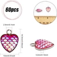 thumbnail image 2 of 60Pcs 15 Colors Fish Scale Charms Pendent Scaled Heart Resin Pendants Heart Pendant Cabochons Settings for Earring Bracelet Pendant Necklace Jewelry DIY Craft Making, 2 of 5