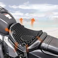 thumbnail image 3 of Black Gel Motorcycle Seat Cushion with 3D Shock-Absorbing & Heat-Resistant Features, Includes Comfortable Gel Pad and Protective Seat Cover - Universal Fit Design for Enhanced Riding Comfort, 3 of 6