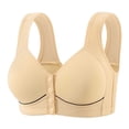 thumbnail image 1 of Front Closure Bra For Women, Large Size, Rims-Free, Comfortable And Breathable, Gathered Thin Underwear, Daily Wear, Beige, 1 of 2