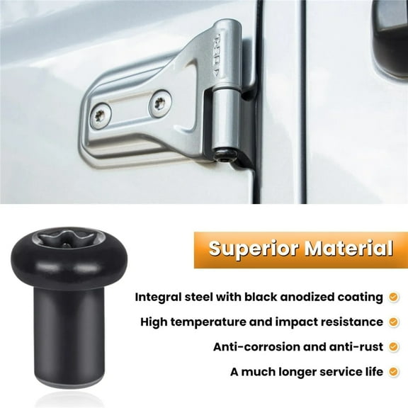Acaige 8Pcs Door Hinge Nut Bolt New Replace 6511744Aa Fits For 2007-2018 Jeep Wrangler