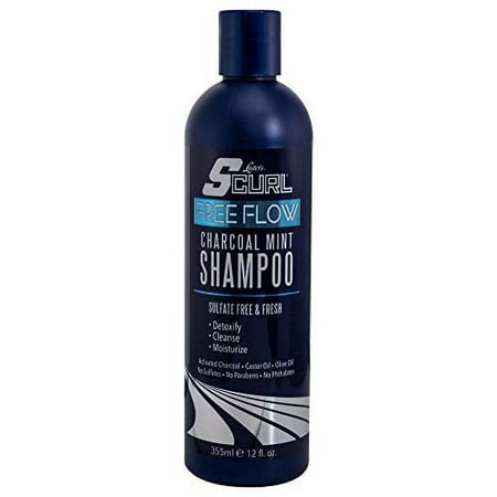Luster's SCurl Free Flow Charcoal Mint Shampoo,12 oz, 6 Pack
