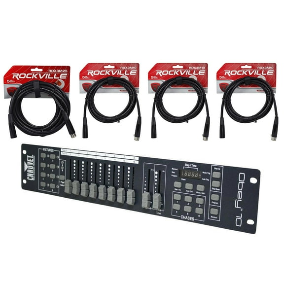 Chauvet Obey 10 LED Universal DMX-512 Lighting Controller   10'   25' Cables