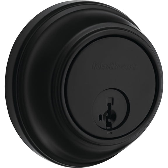 Kwikset Key Control Deadbolt with SmartKey Security Matte Black Deadbolt