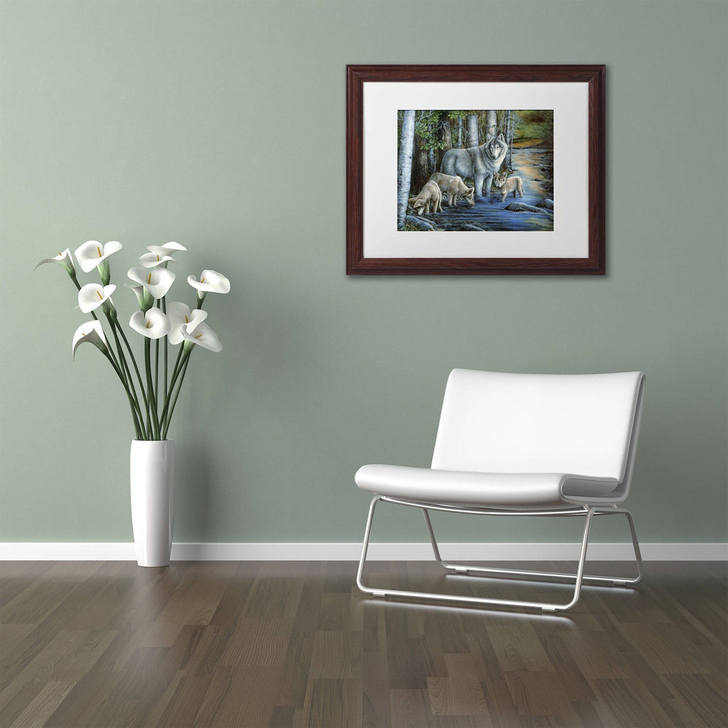 Trademark Fine Art 'Gentle Morning' Canvas Art by Jenny Newland, White Matte, Wood Frame