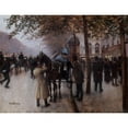 thumbnail image 2 of Jean Béraud 14x12 Gold Ornate Wood Frame and Double Matted Museum Art Print Titled - Boulevard Des Capucines, in the Evening, in Front of the Neapolitan Cafe (1880), 2 of 4