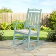 thumbnail image 4 of Ktaxon Outdoor Wooden Rocking Chair with Cushion, 26.2" Wide Poplar Patio Rocker for Porch Lawn, High Back Comfort, Mint Green, 4 of 11