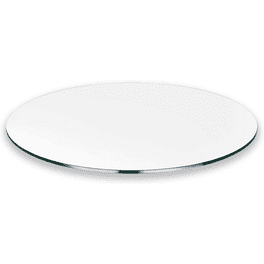 Fab Glass and Mirror Round 0.5 Inch Thick Beveled Polish Tempered Glass Table Top